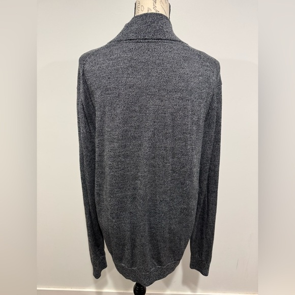 Fairlane Sweater Men's XL Gray 100% Merino Wool 1/4 Zip Long Sleeve Pullover - Picture 3 of 8